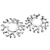 Maxbell 2 Pairs Fake Nipplering Non-piercing Steel Adjustable Screw Flower Ring