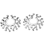 Maxbell 2 Pairs Fake Nipplering Non-piercing Steel Adjustable Screw Flower Ring