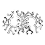 Maxbell 2 Pairs Fake Nipplering Non-piercing Steel Adjustable Screw Flower Ring