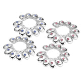 Maxbell 1 Pair Stainless Steel Crystal Floral Adjustable Clip On Mamilo Ring Blue - Aladdin Shoppers