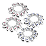 Maxbell 1 Pair Stainless Steel Crystal Floral Adjustable Clip On Mamilo Ring Blue - Aladdin Shoppers