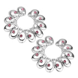 Maxbell 1 Pair Stainless Steel Crystal Floral Adjustable Clip On Mamilo Ring Pink - Aladdin Shoppers