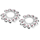 Maxbell 1 Pair Stainless Steel Crystal Floral Adjustable Clip On Mamilo Ring Pink - Aladdin Shoppers