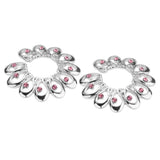 Maxbell 1 Pair Stainless Steel Crystal Floral Adjustable Clip On Mamilo Ring Pink - Aladdin Shoppers