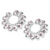 Maxbell 1 Pair Stainless Steel Crystal Floral Adjustable Clip On Mamilo Ring Pink - Aladdin Shoppers