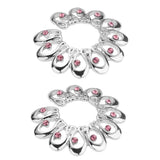 Maxbell 1 Pair Stainless Steel Crystal Floral Adjustable Clip On Mamilo Ring Pink - Aladdin Shoppers
