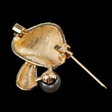 Maxbell 3 Pieces Delicate 3 Colors Enamel Faux Pearl Mushroom Brooch Pins for Womens