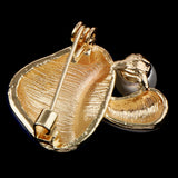 Maxbell 3 Pieces Delicate 3 Colors Enamel Faux Pearl Mushroom Brooch Pins for Womens