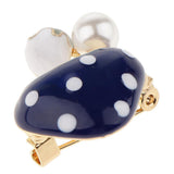 Maxbell 3 Pieces Delicate 3 Colors Enamel Faux Pearl Mushroom Brooch Pins for Womens