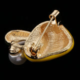 Maxbell 3 Pieces Delicate 3 Colors Enamel Faux Pearl Mushroom Brooch Pins for Womens