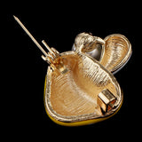 Maxbell 3 Pieces Delicate 3 Colors Enamel Faux Pearl Mushroom Brooch Pins for Womens