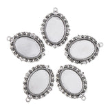 Maxbell Set of 10pcs Antique Silver Tibetan Style Alloy DIY Pendants Accessories Lace Brim Cabochon Bezel - Aladdin Shoppers