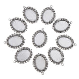 Maxbell Set of 10pcs Antique Silver Tibetan Style Alloy DIY Pendants Accessories Lace Brim Cabochon Bezel - Aladdin Shoppers
