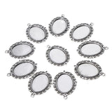 Maxbell Set of 10pcs Antique Silver Tibetan Style Alloy DIY Pendants Accessories Lace Brim Cabochon Bezel - Aladdin Shoppers