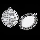 Maxbell Set of 10pcs Antique Silver Tibetan Style Alloy DIY Pendants Accessories Lace Brim Cabochon Bezel - Aladdin Shoppers
