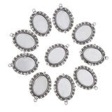 Maxbell Set of 10pcs Antique Silver Tibetan Style Alloy DIY Pendants Accessories Lace Brim Cabochon Bezel - Aladdin Shoppers
