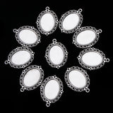 Maxbell Set of 10pcs Antique Silver Tibetan Style Alloy DIY Pendants Accessories Lace Brim Cabochon Bezel - Aladdin Shoppers