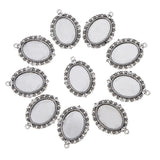 Maxbell Set of 10pcs Antique Silver Tibetan Style Alloy DIY Pendants Accessories Lace Brim Cabochon Bezel - Aladdin Shoppers