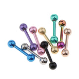 9 Pieces Stainless Steel Barbell Tongue Lip Helix Stud Shield 16g 3mm Ball