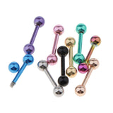 9 Pieces Stainless Steel Barbell Tongue Lip Helix Stud Shield 16g 3mm Ball