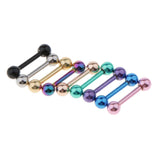 9 Pieces Stainless Steel Barbell Tongue Lip Helix Stud Shield 16g 3mm Ball