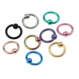 Maxbell 9 Pieces Stainless Steel Captive Bead Ring Nose Stud Hoop Nipple Ear 6mm - Aladdin Shoppers