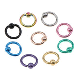 Maxbell 9 Pieces Stainless Steel Captive Bead Ring Nose Stud Hoop Nipple Ear 6mm - Aladdin Shoppers