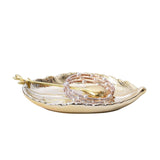 Golden Leaf Gilded Decorative Centerpiece Dish Jewelry Trinkets Tray Display