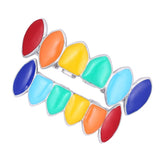 Maxbell 2 Sets Colorful Hip Hop Fang Teeth Grills Hollowen Clown Mouth Jewelry