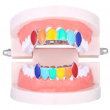 Maxbell 2 Sets Colorful Hip Hop Fang Teeth Grills Hollowen Clown Mouth Jewelry