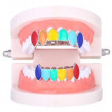 Maxbell Colorful Glossy Hip Hop Sharp Teeth Grills Hollowen Accessory 18K White Gold - Aladdin Shoppers