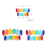 Maxbell 2 Sets Colorful Hip Hop Fang Teeth Grills Hollowen Clown Mouth Jewelry