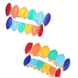 Maxbell 2 Sets Colorful Hip Hop Fang Teeth Grills Hollowen Clown Mouth Jewelry