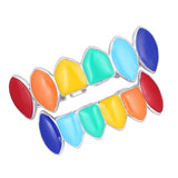 Maxbell 2 Sets Colorful Hip Hop Fang Teeth Grills Hollowen Clown Mouth Jewelry