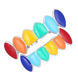 Maxbell 2 Sets Colorful Hip Hop Fang Teeth Grills Hollowen Clown Mouth Jewelry