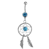 Maxbell 5 Piece Rhinestone Dreamcatcher Butterfly Leaf Heart Belly Bar Navel Ring - Aladdin Shoppers