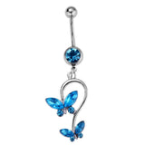 Maxbell 5 Piece Rhinestone Dreamcatcher Butterfly Leaf Heart Belly Bar Navel Ring - Aladdin Shoppers