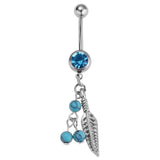 Maxbell 5 Piece Rhinestone Dreamcatcher Butterfly Leaf Heart Belly Bar Navel Ring - Aladdin Shoppers