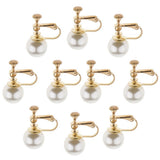 Maxbell 1 Pair U Shaped Faux Pearl Non Piercing Stylish Ear Clips Screw Back Gold - Aladdin Shoppers