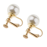 Maxbell 1 Pair U Shaped Faux Pearl Non Piercing Stylish Ear Clips Screw Back Gold - Aladdin Shoppers