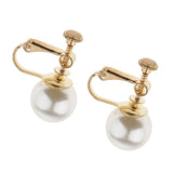 Maxbell 1 Pair U Shaped Faux Pearl Non Piercing Stylish Ear Clips Screw Back Gold - Aladdin Shoppers