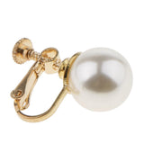 Maxbell 1 Pair U Shaped Faux Pearl Non Piercing Stylish Ear Clips Screw Back Gold - Aladdin Shoppers