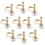 Maxbell 1 Pair U Shaped Faux Pearl Non Piercing Stylish Ear Clips Screw Back Gold - Aladdin Shoppers