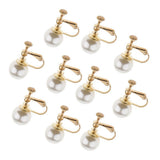 Maxbell 1 Pair U Shaped Faux Pearl Non Piercing Stylish Ear Clips Screw Back Gold - Aladdin Shoppers