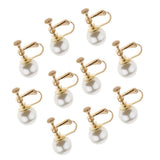 Maxbell 1 Pair U Shaped Faux Pearl Non Piercing Stylish Ear Clips Screw Back Gold - Aladdin Shoppers