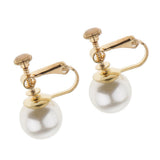 Maxbell 1 Pair U Shaped Faux Pearl Non Piercing Stylish Ear Clips Screw Back Gold - Aladdin Shoppers