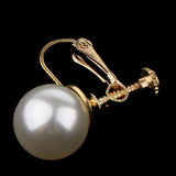 Maxbell 1 Pair U Shaped Faux Pearl Non Piercing Stylish Ear Clips Screw Back Gold - Aladdin Shoppers