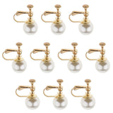 Maxbell 1 Pair U Shaped Faux Pearl Non Piercing Stylish Ear Clips Screw Back Gold - Aladdin Shoppers
