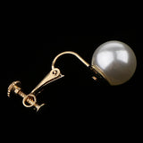 Maxbell 1 Pair U Shaped Faux Pearl Non Piercing Stylish Ear Clips Screw Back Gold - Aladdin Shoppers