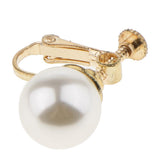 Maxbell 1 Pair U Shaped Faux Pearl Non Piercing Stylish Ear Clips Screw Back Gold - Aladdin Shoppers